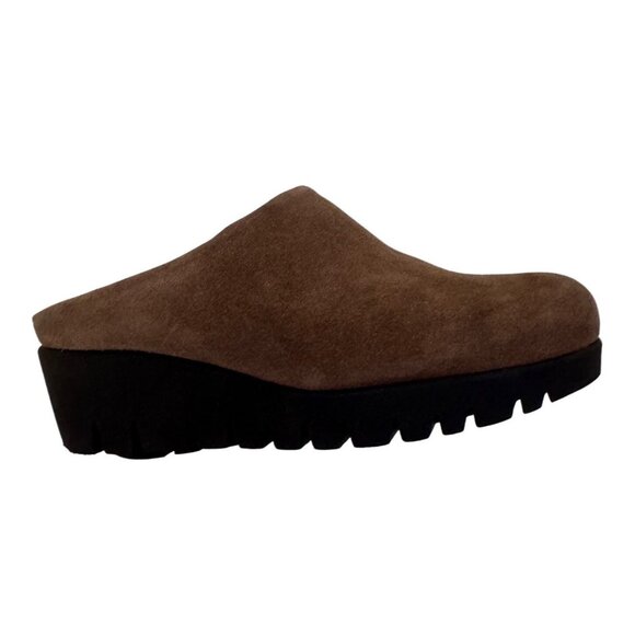 La Canadienne Toujours Stone Oiled Suede Size 7 -7.5 Mule Clog Shearling NWOB $3 - Picture 9 of 10